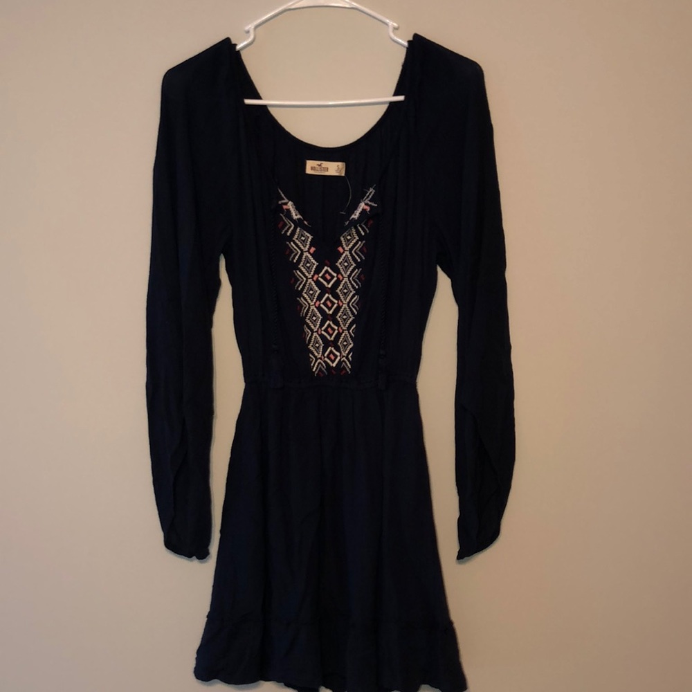 Navy dress with tribal design